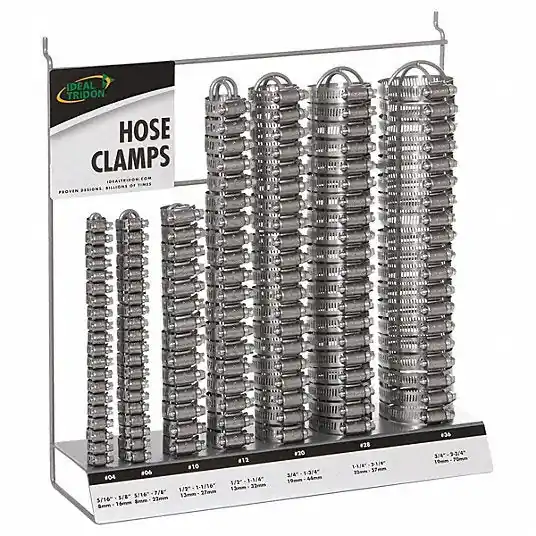 Ideal Tridon 999030671070 Hose Clamp Assortment Worm Gear, Display Rack, 201, 410 Stainless Steel
