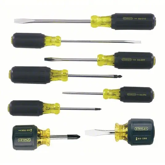 Stanley 66-708 Screwdriver Set, Assorted, Number of Pieces 8