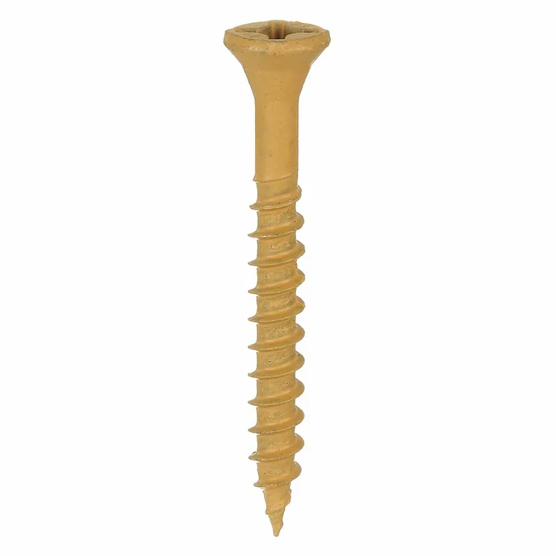 Philips Square-Driv P55020-P2 Wood Screw, Flat, 8, 1 5/8 in Length, Case Hardened Steel, Durafast, Tan, PK 142