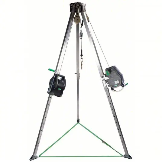 MSA 10163033 Confined Space Kit 5 ft to 8 ft Ht, 3 1/8 ft to 4 7/8 ft Base, 400 lb Wt Capacity, Includes SRL