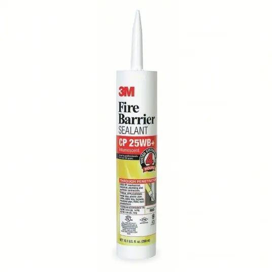 3M CP-25WB+10.1OZ Fire Barrier Sealant, Intumescent, 10.1 oz, Red