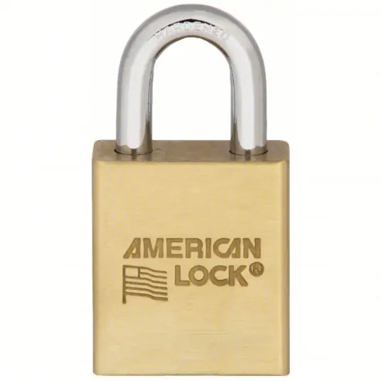 American Lock A3900SWO Padlock, Coreless, Standard Shackle, Rectangular Brass Body, Boron Shackle, 3/4 in W