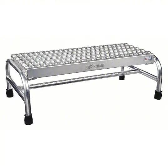 Cotterman 1801N3232A3E12B1C50P6 1 Step, Aluminum Step Stand, 500 lb. Load Capacity, Gray