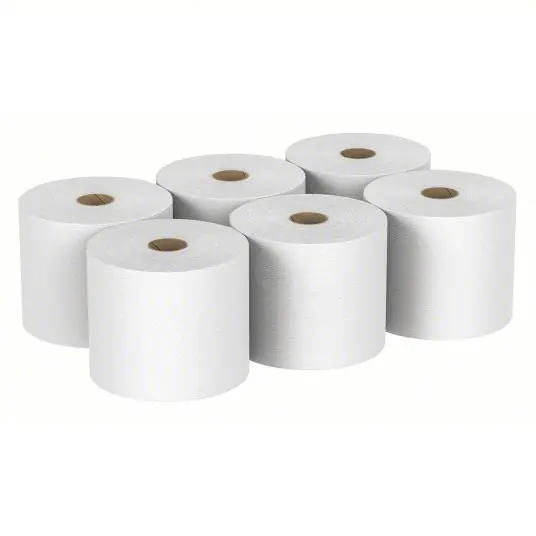 Ability One 8540-01-667-1042 Paper Towel Roll White, 8 in Roll Wd, 1,000 ft Roll Lg, Continuous Sheet Lg, 6 PK