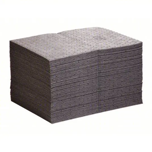 PIG MAT203 Absorbent Mat Pad 28 oz Volume Absorbed Per Pad, Bag, Gray, 100 PK