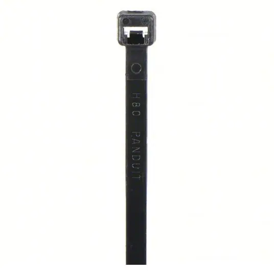 Panduit PLT3I-C0 Cable Tie 11 1/2 in Nominal Lg, 3 in Nominal Max. Bundle Dia., 0.14 in Wd, Black, 100 PK