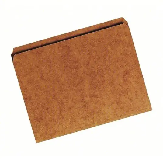 Ability One 7530-00-222-3443 File Folders Letter, Straight, 8 1/2 in Ht, 11 in Wd, 3/4 in Expanded Wd, Brown, 100 PK