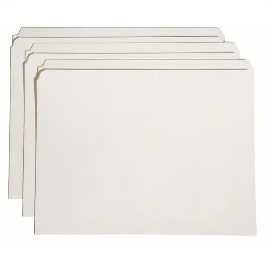 Ability One 7530-01-583-0557 File Folders Letter, Straight, 8 1/2 in Ht, 11 in Wd, 3/4 in Expanded Wd, 100 PK