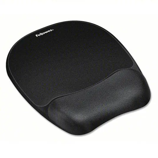 Fellowes 9176501 Mouse Pad,w/wrist Rest,Nonskid,7x9,Black