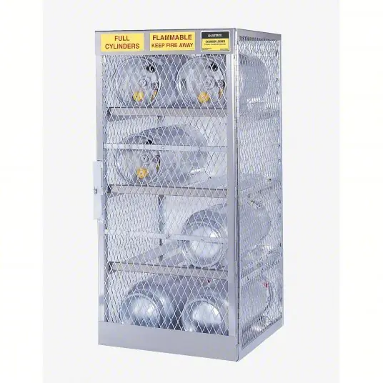 Justrite 23003 Gas Cylinder Cabinet, 30x65, Capacity 8