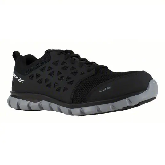 Reebok RB4041 Sublite Series, Alloy Toe Athletic Work Shoe, Black, EH, Best Slip-Resistance, Men‘s Size 10W