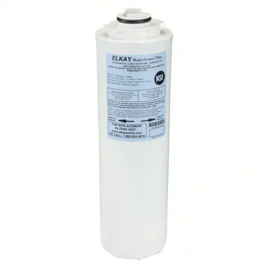Elkay 51300C Replacement Filter Cartridge 1.5 gpm, 3,000 gal, 9 1/2 in Overall Ht, 3 1/8 in Dia