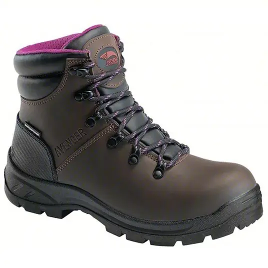 Avenger Safety A8125 Size 6.5 Women‘s 6 in Work Boot Steel Work Boot, Brown