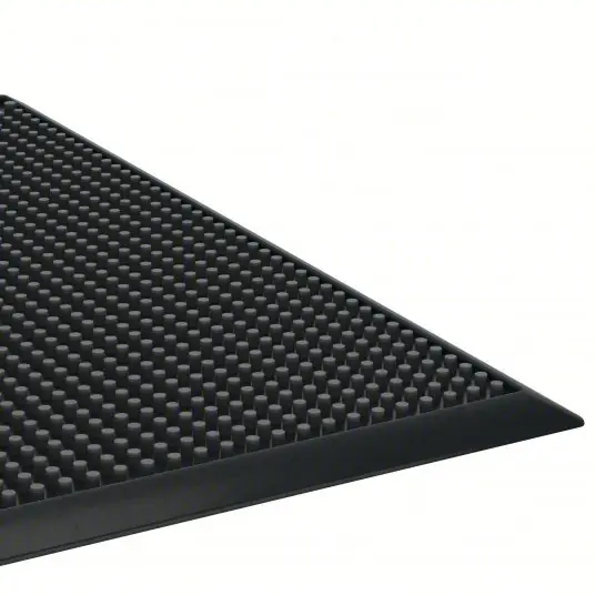 Ability One 7220-01-582-6244 Entrance Mat Finger, Outdoor, Light, 2 ft x 32 in, 5/8 in Thick, Rubber, Beveled Edge, Black