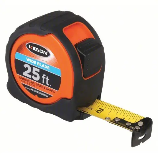 Keson PG181025WIDEV 25 ft Engineer‘s Tape Measure, 1 3/16 in Blade
