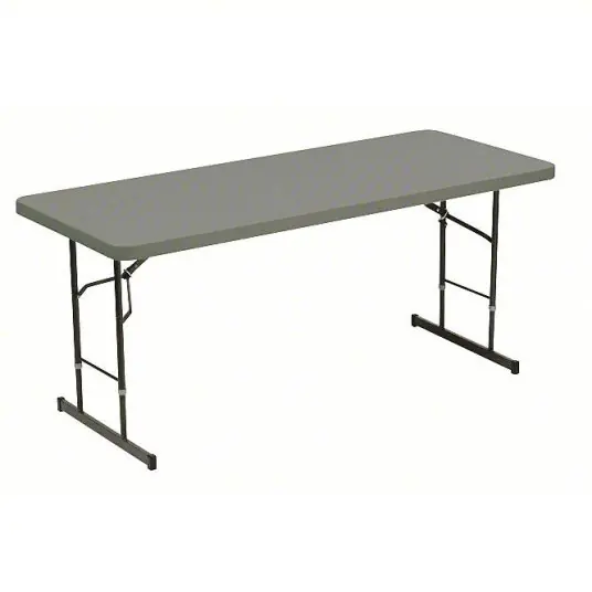 Iceberg 61627 Folding Table 30 in Wd, 72 in Lg, 35 in, Charcoal, Blow Molded Polyethylene