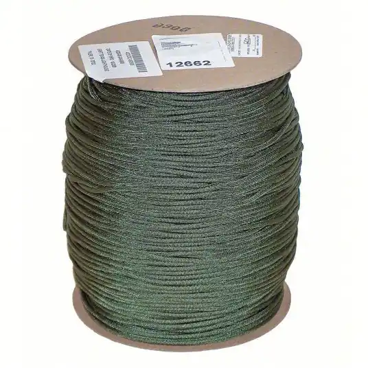 Ability One 4020-00-246-0688 Utility Cord 3/16 in Rope Dia, Camo Green, 1,200 ft Rope Lg, 550 lb Working Load Limit, Braid