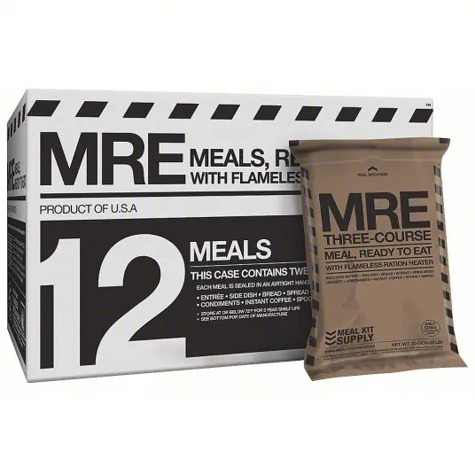 Meal Kit Supply MKA-001 Emergency Food Ration Packet 140 oz, 3 Courses, 1,200 Calories per Meal, 12 PK