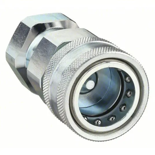 Parker 6601-4-4 Hydraulic Quick Connect Hose Coupling, Steel Body, Sleeve Lock, 1/4"-18 Thread Size, 6600 Series