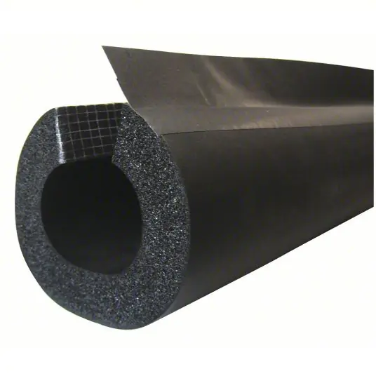 K-Flex 6RXLO100418 Pipe Insulation Tube, Buna-N Rubber/PVC, Slit with Adhesive and Flap, 1 in Thick, 4 1/8 in ID