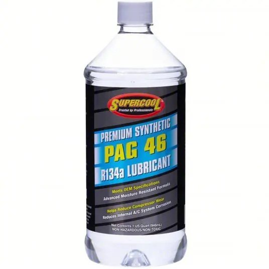 Supercool P46-32 A/C Compressor PAG Lubricant Plastic Bottle Red/Yellow Tint