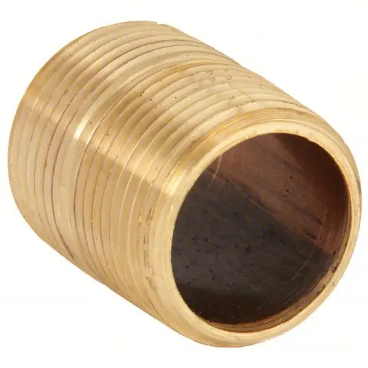 KVM Tools 594-030 Nipple Red Brass, 3 in Nominal Pipe Size, 3 in Overall Lg, Threaded on Both Ends, Sch 40