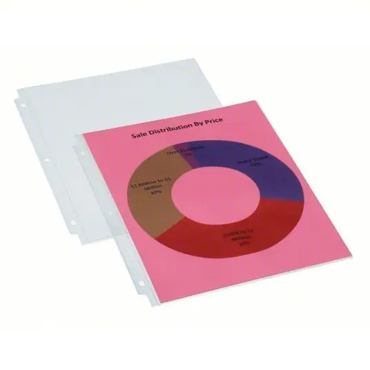 Ability One 7510-01-236-0059 Sheet Protector Set Top Load, Clear, 0 Tabs, 11 9/16 in Wd, 9 55/64 in Ht, 50 PK