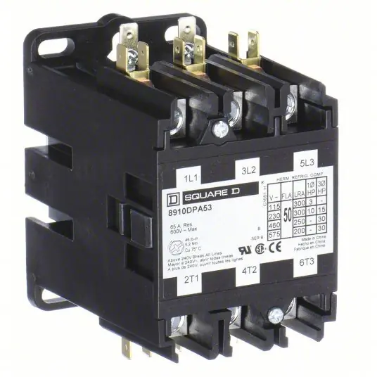 Square D 8910DPA63V14 Definite Purpose Magnetic Contactor 3 Poles, 24V AC, 60 A, Non-Reversing