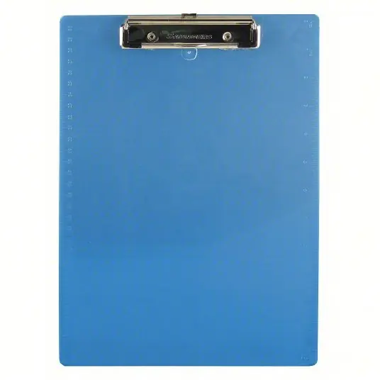 Saunders 00439 Clipboard Letter Size, Blue, 8 7/8 in Wd, 12 1/2 in Ht, 1/2 in Clip Capacity, Plastic