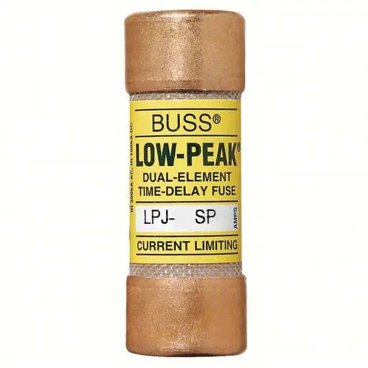 Bussmann LPJ-2-1/2SP Fuse 2 1/2 A, 600V AC, 2-1/4 in L x 13/16 in dia Fuse Size, Cylindrical Body
