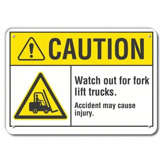 Lyle LCU3-0013-NP_14x10 Caution Sign Plastic, Mounting Holes Sign Mounting, 10 in x 14 in Nominal Sign Size, 0.055 in Thick