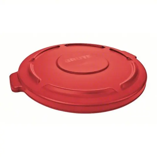 Rubbermaid FG264560RED Trash Can Top BRUTE(R), Round, Flat, For 44 gal Cntnr Cap, Plastic