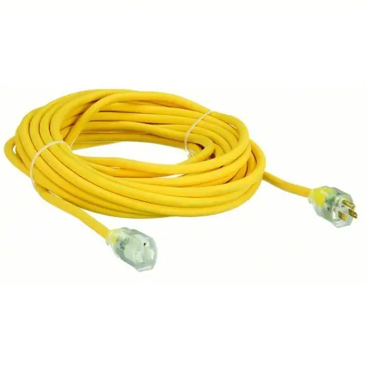 Southwire 3688SW0002 Extension Cord 50 ft Cord Lg, 12 AWG Wire Size, 12/3, SJEOOW, NEMA 5-15P, Yellow