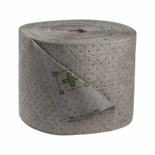 Brady HT153 Absorbent Roll 32 gal, 15 in x 15 in Perforated Size, Bale, Gray, Spunbond