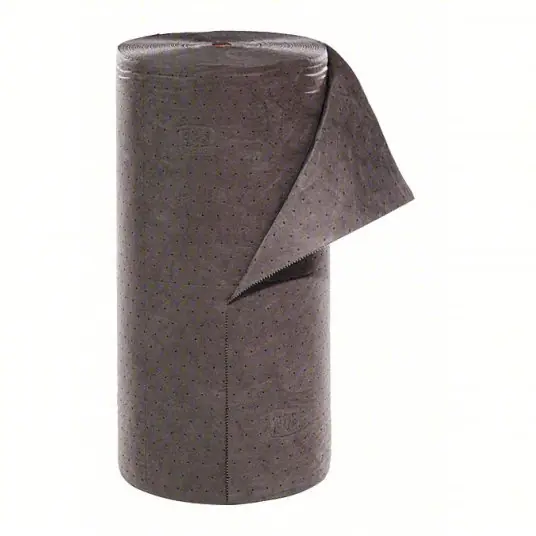 PIG MAT225 Absorbent Roll 40 gal, 10 in x 15 in Perforated Size, Roll, Gray, 30 in x 300 ft
