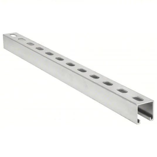KVM Tools FS-200SS AL 120.00 Deep Strut, Elongated Holes, Aluminum, 1-5/8" x 1-5/8" x 10‘