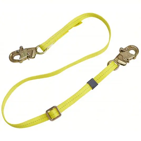3M DBI-SALA 1231016 Positioning Lanyard Steel Snap Hook, Steel Snap Hook, 6 ft Lg, 310 lb Capacity, Adj Lg