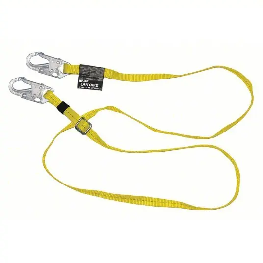 Honeywell 210WLS-Z7/6FTYL Positioning Lanyard Steel Snap Hook, Steel Snap Hook, 6 ft Lg, 310 lb Capacity