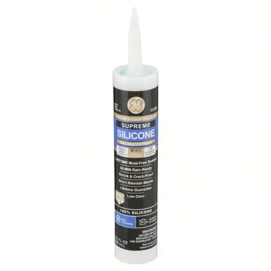 GE 2814816 Supreme Silicone, Clear, 10 oz, Cartridge, 301% to 500% Elongation Range