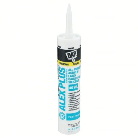 DAP 18152 Silicone Caulk Alex Plus, White, 10 oz Container Size, Cartridge