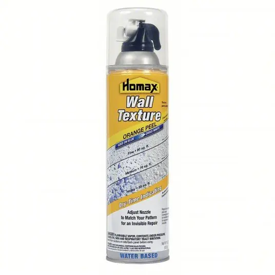 Homax 4096 Wall Textured Spray Patch Interior, White, Drywall, Water, Latex, Orange Peel, White