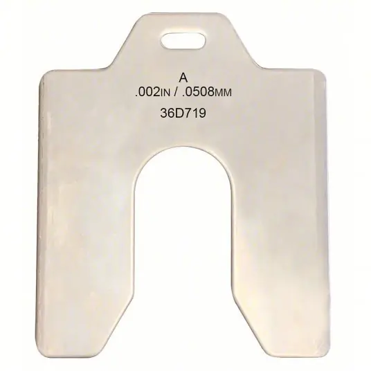 KVM Tools KV36D719 Slotted Shim Tabbed, A Trade Size, 2 in Shim Lg, 2 in Shim Wd, 0.002 in Thick, 5/8 in Slot Wd, 20