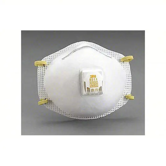 3M 8511PA1-A Disposable Respirator Dual, Non-Adj, Metal Nose Clip, Std, White, M Mask Size,N95, 12 PK