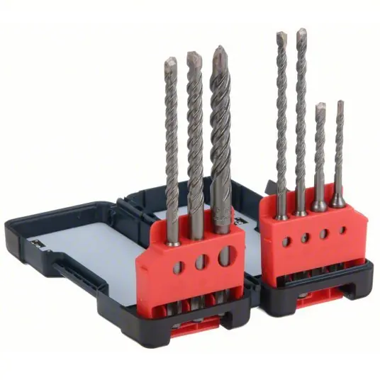 Bosch HCK001 Rotary Hammer Drill Set 3/16 in_1/4 in_5/16 in_3/8 in_1/2 in Drill Bit Size, 6 in Overall Lg