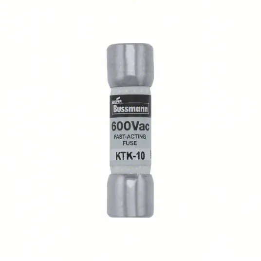 Bussmann KTK-10 Fuse 10A Amps, 600V AC, 100kA at 600V AC, 1-1/2 in L x 13/32 in dia Fuse Size