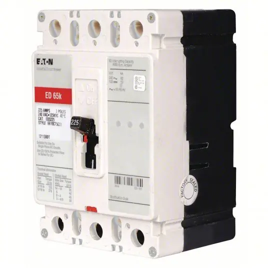 Eaton ED3175 Molded Case Circuit Breaker 175 A Amps, 65kA at 240V AC, Fixed, ABC, Load Side Lug, Std