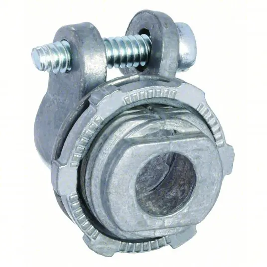KVM Tools KV3LV68 Straight Connector Squeeze Clamp Style Zinc, 3/4 in Trade Size, NPT, Non Insulated