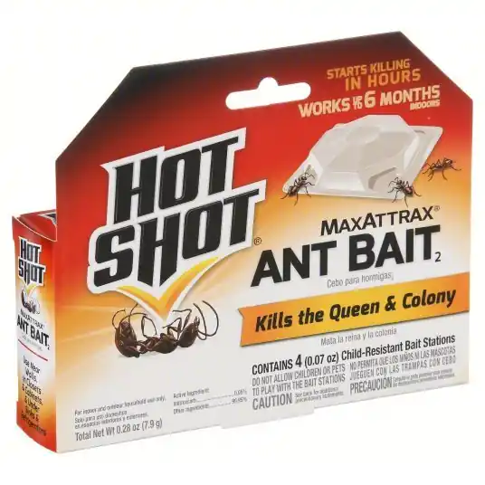 Hot Shot HG-2040W Ant Killer For Use On Crawling Insects, Bait Box Trap, Indoor Use, 4 PK