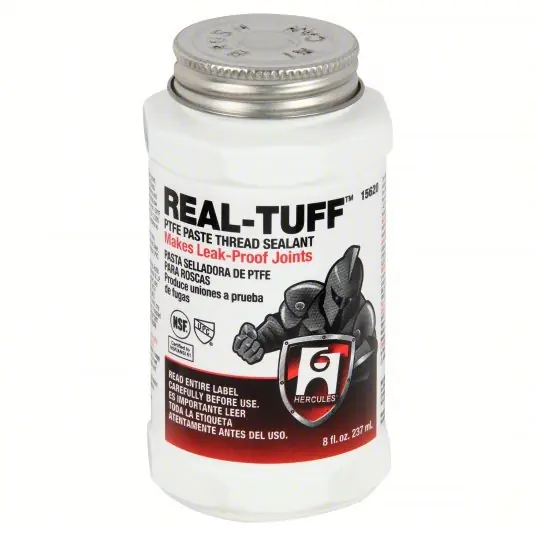 Hercules 15620 Pipe Thread Sealant Real Tuff, 9.6 fl oz, Brush-Top Can, White