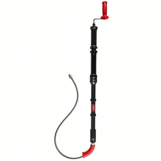 Milwaukee 49-16-3576 Toilet Auger 6 ft Cable Lg, 1/2 in Cable Dia, Bulb Head, For Toilets Fixture Type
